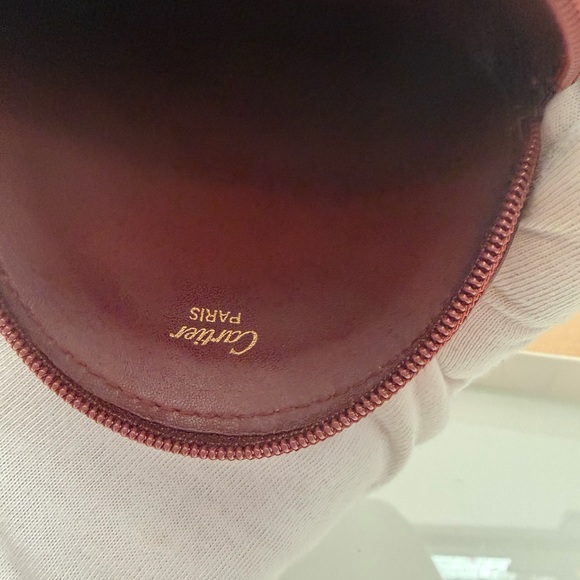Authentic Cartier Burgundy Leather Coin Pouch with the box and authenticity card - Picture 7 of 8